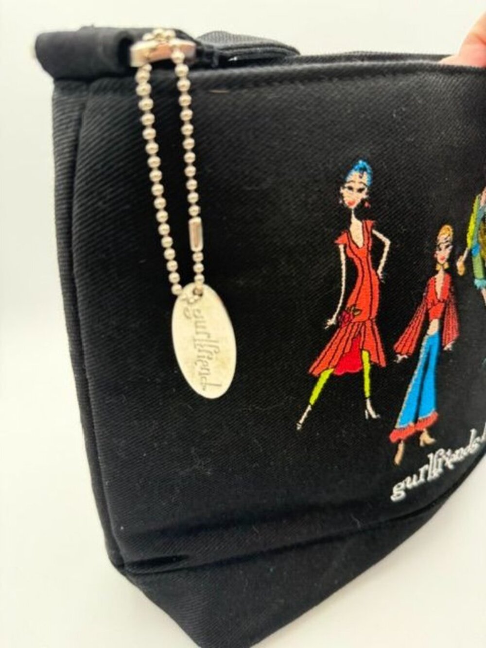 Adorable Fabric GURLFRIENDS FOREVER Embroidered Shoulder Bag Purse - Picture 6 of 8